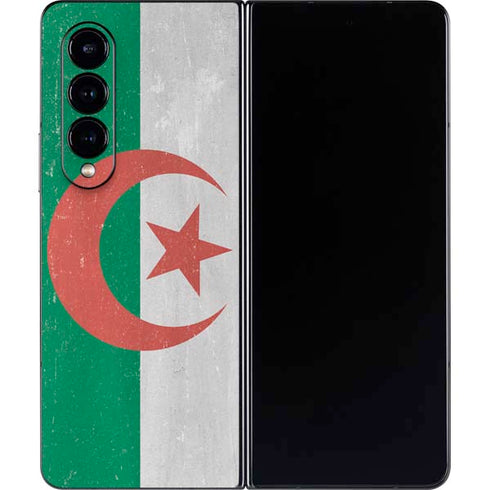 Algeria Flag Distressed Galaxy Z Fold4 5G Skin